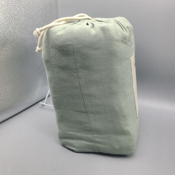 New Casaluna 100% Linen Washed Full Sheet Set Olive green 4pc NEW - Picture 2 of 6